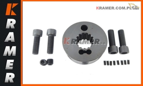 Wkład sprzęgła elastycznego 50H 14 zębów. Stosowane w maszynach budowlanych Wymiary: 100x35x50; Tuleja zębata/ toothed bushing/ Zahnbuchse/ втулка зубчатая/ Douille dentée.