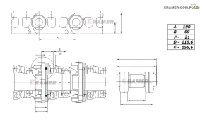 Łańcuch gąsienicy JCB JS160 43 ogniwa