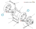 9R0080 Sprzęgło pompy hydraulicznej CAT 428 432 438 Coupling / Сцепление / Муфта