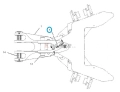 Sworzeń CAT konika 426C 436C; Nr.kat- 1300479; Boom swing cylinder pin/ Ausleger-Schwenkzylinderstift/ Стержень цилиндра качания стрелы/ Perno cilindro oscillante braccio/ Axe de vérin de pivotement de flèche.