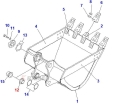 Tuleja KOMATSU łyżki PC300 PC350 z kołnierzem ; 207-934-7251; Tuleja/ Bushing/ Buchse/ втулка/ Baccola/ Douille.