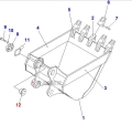 208-70-34230; Tuleja KOMATSU łyżki PC400 PC450 z kołnierzem ; Tuleja/ Bushing/ Buchse/ втулка/ Baccola/ Douille.