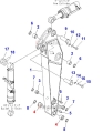 Tuleja KOMATSU ramienia z kołnierzem PC400-8 PC450;  209-70-52141; Tuleja/ Bushing/ Buchse/ втулка/ Baccola/ Douille.