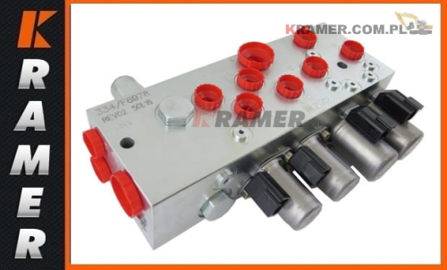 334/F6978 Rozdzielacz z cewkami stosowany wkoparko-ładowarkach JCB 3CX 4CX z układem precyzyjnego sterowania PC (nayojstikach) Pilot Manifold / Гидрораспределитель / Распределитель