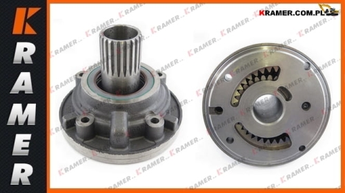 1217385 Pompa transmisyjna CAT 414E 416D 428D 432E 434E; Pompa skrzyni biegów - transmisyjna/ Transmission pump/ Getriebepumpe/ Трансмиссионный насос/ Pompa di trasmissione/ Pompe de transmission/ Гидравлический насос коробки передач.