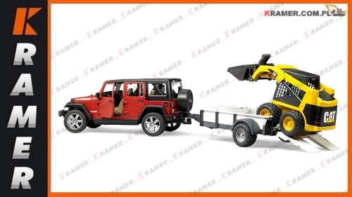 BRUDER JEEP Wrangler Rubicon + miniładowarka CAT  02925