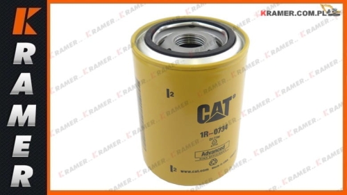 1R0734 Oryginalny filtr oleju stosowany w maszynach CAT minikoparki 301.5, koparki gąsienicowe 315B  317B  318B, spycharki D3C  D3G  D4C  D4G  D5C  D5G Oil filter / ölfilter / фильтр масляный / eļļas filtrs / alyvos filtras / filtru de ulei / olajszűrő