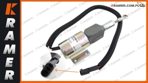 3930235 Cewka gaszenia stosowana w maszynach CASE z silnikiem CUMMINS 8950, 8930, 8940 Shutoff solenoid / Flameout shutdown shut off solenoid switch  / Клапан электромагнитный отсекатель / Соленоид ТНВД