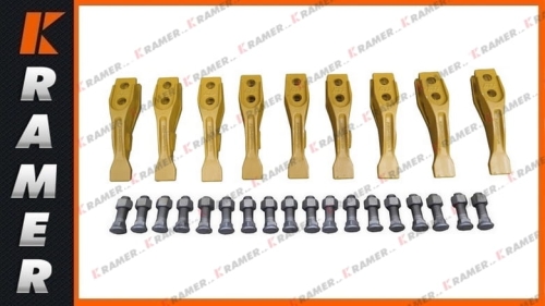 531/03205/SET9 Komplet zębów łyżki przedniej JCB 3CX 4CX stand. 9  Set of bucket teeth JCB / Комплект зубьев для ковша