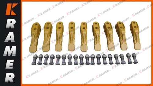 332/C4388/SET9 Komplet zębów łyżki przedniej JCB 3CX 4CX shark 9 Set of bucket teeth JCB / Комплект зубьев для ковша