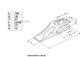 Ząb mini L2=37 I=40/45 S=17 Fi=13 E11.4 HD,na lemiesz o grubości 16mm i rozstawie otworów od 40 do 45mm; Nr.kat.-E11.4/ 1000.3; Tooth/ zahn/ Tip/ Diente/ ЗУБ/ Зубья.