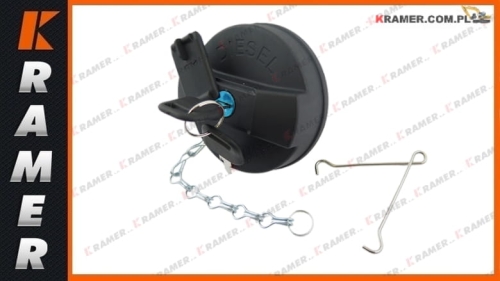 333/C0880 Korek wlewu paliwa JCB 3CX 4CX plastikowy bak  Cap filler with lock