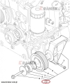 Rolka napinająca dolna - silnik JCB 3CX / 4CX;Numer katalogowy- 320/08624;Top roller / Верхний поддерживающий ролик / Tragrolle /  rouleaux supérieurs