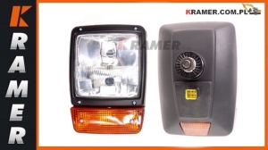 Lampa przednia JCB lewa 3CX 4CX z kierunkami