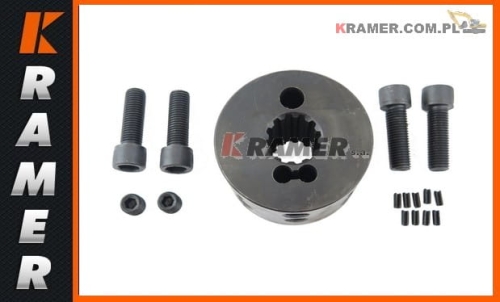 Wkład sprzęgła elastycznego 50H 12 zębów. Stosowany w maszynach budowlanych Wymiar: 100x31x65; Tuleja zębata/ toothed bushing/ Zahnbuchse/ втулка зубчатая/ Douille dentée.