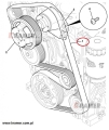 Pasek alternatora L-1835 JCB DieselMax 320/08598; Pasek alternatora/ Alternator belt/ Generatorriemen/ Pемень генератора/ Cinghia alternatore/ Courroie d'alternateur.