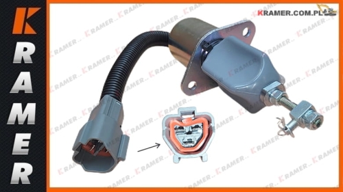 1751ES-12A3UC12 Cewka gaszenia solenoid 12V KOPARKI ŁADOWARKI KOMATSU DOOSAN HYUNDAI HITACHI CASE Flameout shutdown shut off solenoid switch  / Клапан электромагнитный отсекатель / Соленоид ТНВД