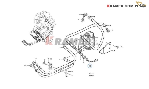 Czujnik temperatury VOLVO oleju skrzyni A30E L220E 11419485; Czujnik tempertury oleju/ Oil temperature sensor/ Öltemperatursensor/ Датчик температуры масла/ Sensore di temperatura dell'olio/ Capteur de température d'huile.