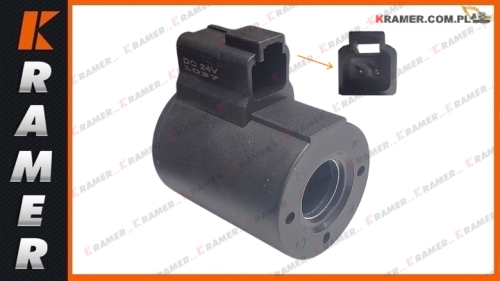 000021430 Cewka elektrozaworu stosowana w maszynach budowlanych Otwór - Fi19 Wysokość - 58 Solenoid Coil / катушка электромагнитного клапана / tekercs / bobina / cievka / Spole / spoel / bobine / Spule