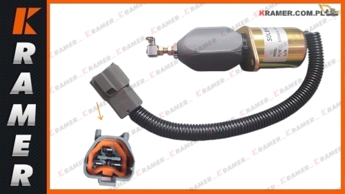129953-77811 1751ES-24A3UC12B1S Cewka gaszenia YANMAR 4TNE94 4TNV94 4TNE98 24V Diesel shutoff solenoid / Stop solenoid / Клапан электромагнитный отсекатель / Соленоид ТНВД