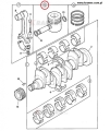 02/201505; Tłok kompletny JCB Silnik Perkins AK;Tłok kompletny z pierścieniami/ Piston assy with rings/ Kolbenbaugruppe mit Ringen/ Поршень/ Pistone completo di anelli/ Assemblage de piston avec anneaux.