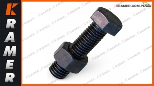 E600S+N Śruba plus nakrętka zęba minikoparki Śruba z nakrętką zęba/ Tooth nut screw/ Schraube mit Mutter für Zahn/ Болт и гайка / Vite con dado per dente/ Vis avec écrou pour dent.