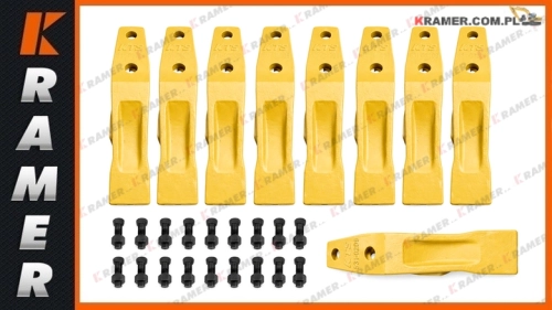6Y6335/SET9 Komplet zębów łyżki przedniej CAT 416 418 420 422 428 432 434 444 stand. 9 Set of bucket teeth JCB / Комплект зубьев для ковша
