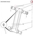 Łącznik łyżki 126/00247 tipping link Łącznik łyżki razem z tulejkami. Element ramienia tylnego w koparko-ładowarkach JCB 3CX i 4CX.