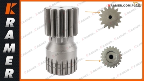 14510986 OEM VOE14510986  Wałek zębaty VOLVO obrotu EC240C EC240B Ilość zębów: 15/21 Długość całkowita: 169mm Sun Gear / Вал