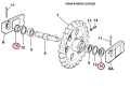 Uszczelnienie koła napinającego JCB 802 / 803   813/00385;  Sealing/Seal Ring/ Dichtung/ САЛЬНИК/ Уплотнение/печать/ étanchéité.