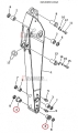 Tuleja wysięgu Komatsu PC400 PC450 z kołnierzem   208-70-32140; Tuleja wysięgu/ Outreach bushing/ Outreach-Buchse/ Выступающая втулка/ Boccola di sbraccio/ Douille d'extension.