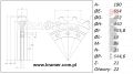 Koło napędowe JCB JS180/200/210/220/240/260 QS 22o JRA0113-QS; Sprocket/ Turas/ Kettenräder/ Antriebsräder/ звёзды/ Pignon/ Lánckerekek/ Rueda cabilla/ Ruota motrice/ Drivhjul/ Vetopyörät/ Dzenoša zvaigzne/ Žvaigždes/ Hnací kola/ veotähikud.