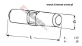 Sworzeń zęba Komatsu typ PC-300; Nr.kat- 09244-02516/ E 495; Długość 117mm, fi 25mm; Współpracuje z adapterami: 207-939-3120/ E 485/ 207-70-14142/ E 485.1; z zębami: 207-70-14151/ E 495; Dent Bolt/ Zahnbolzen/ Зуб болт/ Bullone del dente/ Boulon à dent.