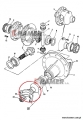 Flansza wałka ataku JCB 3CX / 4CX     450/27200;  Фланец муфты/Сочленение / Kupplungsflansch / Verbindung/Coupling Flange / Joint; Flansza wału/ Shaft flange-/ Wellenflansch/ Вал фланцевый/ Flangia dell'albero/ Bride d'arbre.