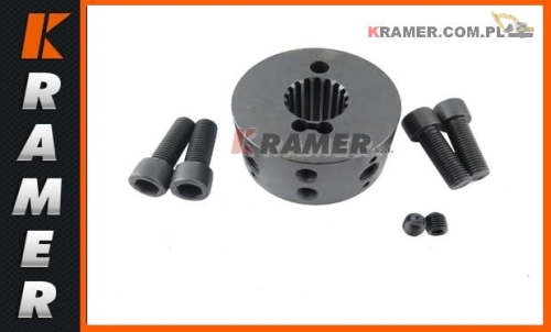 Wkład sprzęgła elastycznego 160H 17 zębów. Stosowane w maszynach budowlanych Wymiar: 125x42x62; Tuleja zębata/ toothed bushing/ Zahnbuchse/ втулка зубчатая/ Douille dentée.