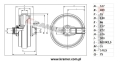 Koło napinające Komatsu D41P-3 E6 124-30-00103 Idler / Leiträder / Натяжное колесо / Ленивец / Láncfeszítő kerekek / Ruote anteriori / Vodeci tockovi / Roue folle.