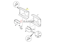 123/05549 332/E0833 Osłona przesuwu JCB lewa 3CX 4CX  Adapter/ Distributor cover/ Verteilerabdeckung