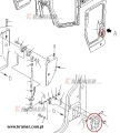 20Y-54-36380; Zamek drzwi kabiny koparek i spycharek KOMATSU;  Door lock / Türschloss/ Дверной замок/ Serratura della porta/ Serrure de porte.