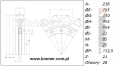 Sprocket KOBELCO SK320 SI1030 / KSA1061 / 72214436 / R1630000M01 / 2404N431 / V2404N431V; Sprocket/ Turas/ Kettenräder/ Antriebsräder/ звёзды/ Pignon/ Lánckerekek/ Rueda cabilla/ Ruota motrice/ Drivhjul/ Vetopyörät/ Dzenoša zvaigzne/ Žvaigždes.