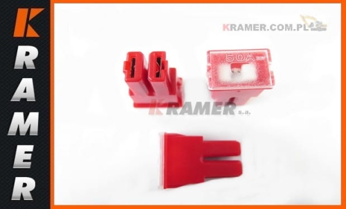 Bezpiecznik JCB 50A 3CX 4CX ładowarki  717/11050; Bezpiecznik/ Fuse/ Sicherung/ взрыватель/ Fusibile/ Fusible.